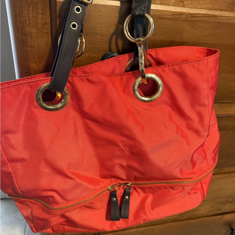 JPK Paris 75 Orange Tote Bag with Gold Accents